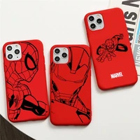 marvel black and white spider man iron man phone case for iphone 13 12 11 pro max mini xs 8 7 6 6s plus x se 2020 xr red cover