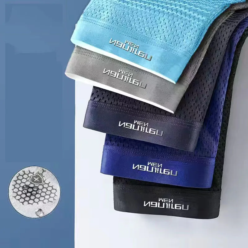 Boxers Men's Underwear Men's Boxer Shorts Male Ice Mesh Underwear Sports Shorts Man Plus Size Boxer Shorts