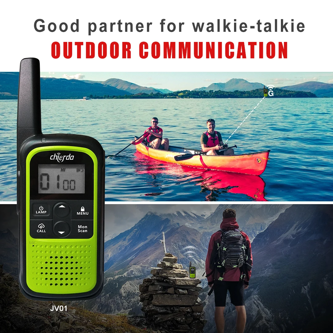 JV01 Mini Walkie Talkie Rechargeable Walkie-Talkies Outdoor Sports PMR446 Long Range Portable Two-way Radio For Hunting Skiing