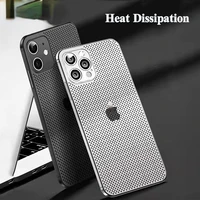 heat dissipation breathable cooling case for iphone 13 12 11 pro max xr xs x 8 7 plus se 2022 12pro pp plain color coque capinha
