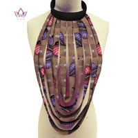 2022 african multi layered rope necklace ankara jewelry african print multistrand necklace africa wax necklaces sp059