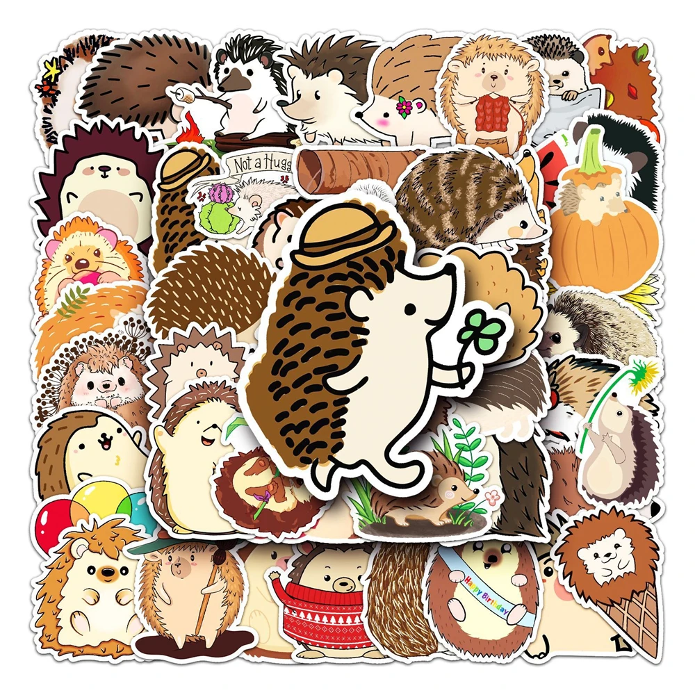 

10/30/50PCS Cartoon Hedgehog Animal Cute Doodle Sticker Refrigerator Skateboard Suitcase Laptop Computer Wholesale