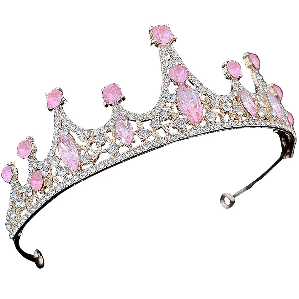 

Tiara Crown Headband Girls Wedding Little Rhinestone Inlaid Hair Ties Crowns Headbands Kids Headdress Hairband