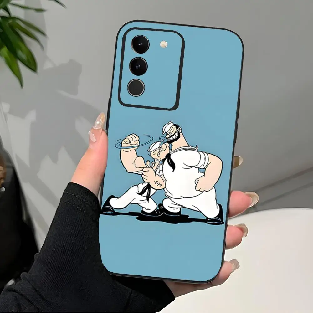 Фото Чехол для телефона C-Cartoon P-Popeyes, черный, мягкий для Samsung S25 S24 Ultra 23 Fe 22 Plus Galaxy A54 A55 A16 A13 A24 A15 A25 №4