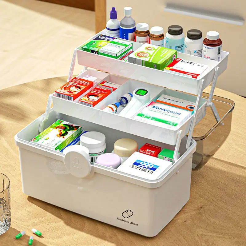

Medicine Box Medicine Box Household Goods Storage Box Household Small First Aid Box Large Capacity Storage Box Artifact