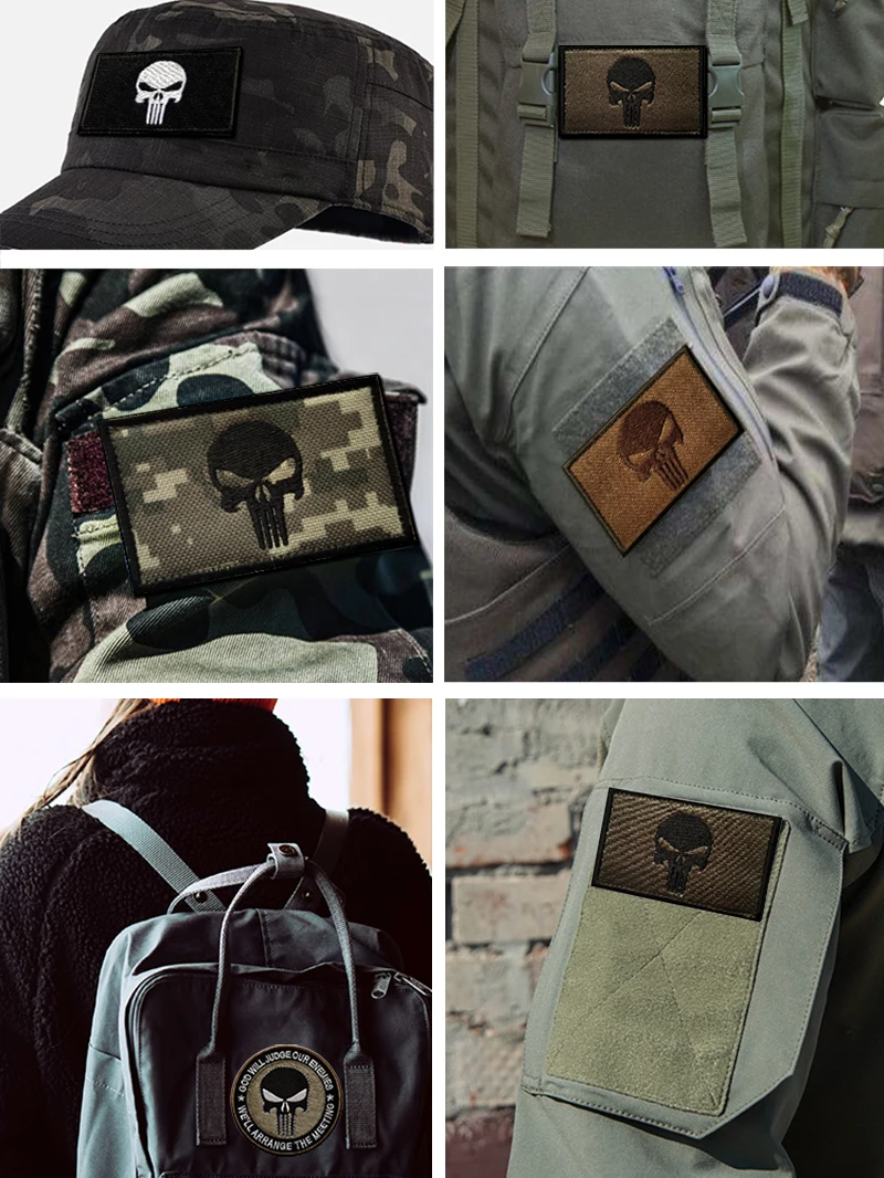 3D вышитые нашивки тактический Каратель военная нашивка для детской одежды