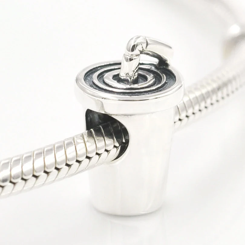 Соломенная чашка W Brand Cola серебряные бусины 925 пробы Подходит для Pandora шармы