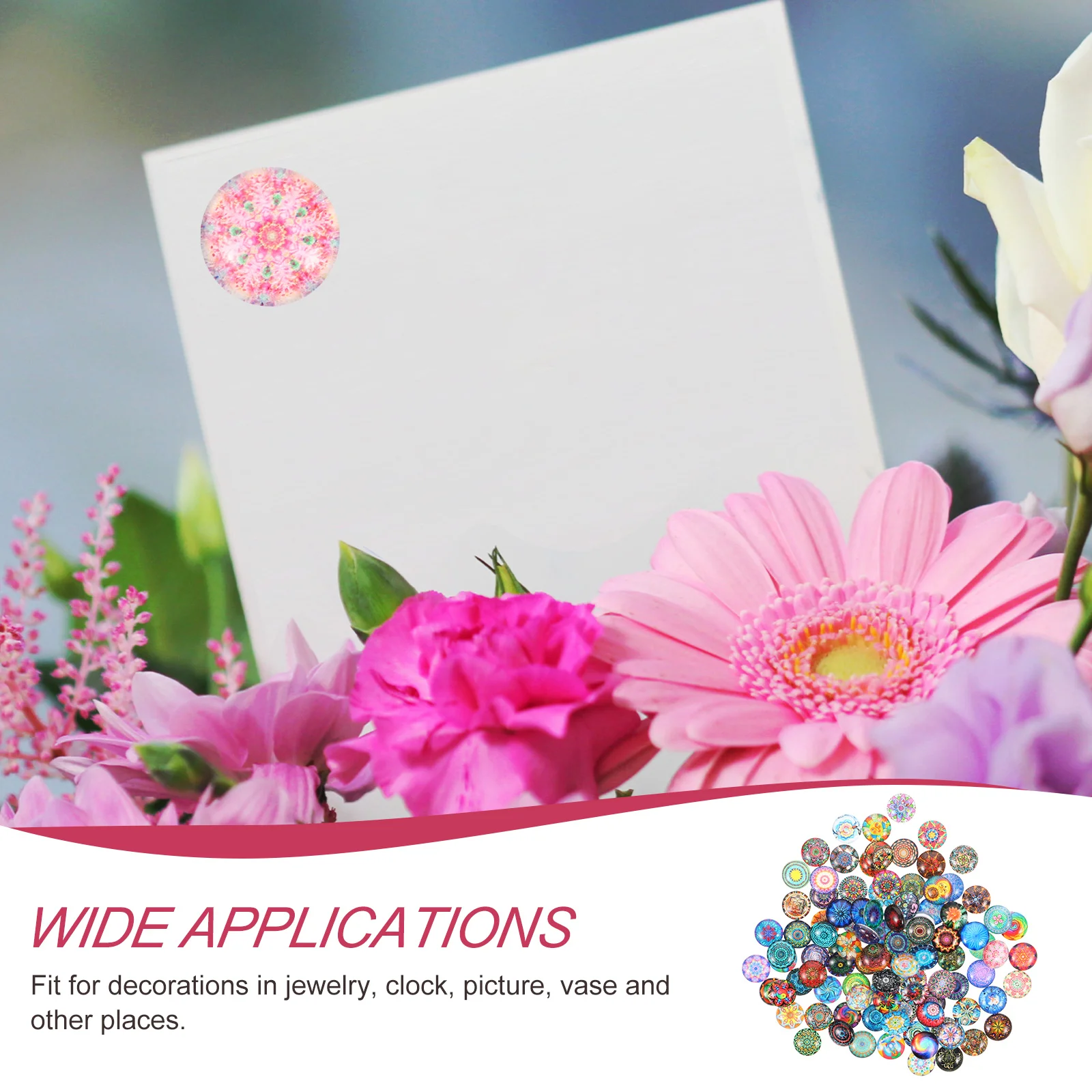 100 шт. круглая мозаичная плитка смешанные принадлежности красочные вазы для