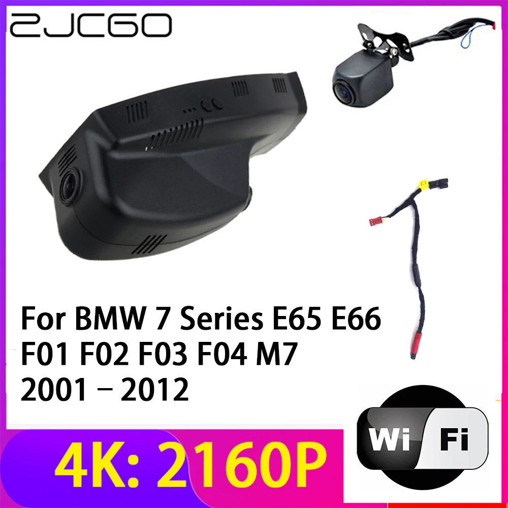 ZJCGO 4K 2160P Dash Cam Car DVR Camera 2 Lens Recorder Wifi Night Vision for BMW 7 Series E65 E66 F01 F02 F03 F04 M7 2001–2012