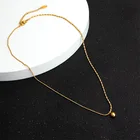 Ожерелье из титановой стали с золотистыми бусинами, невыцветающее колье из нишевого дизайна, легкая роскошная дизайнерская цепочка из бусин рисовой волны