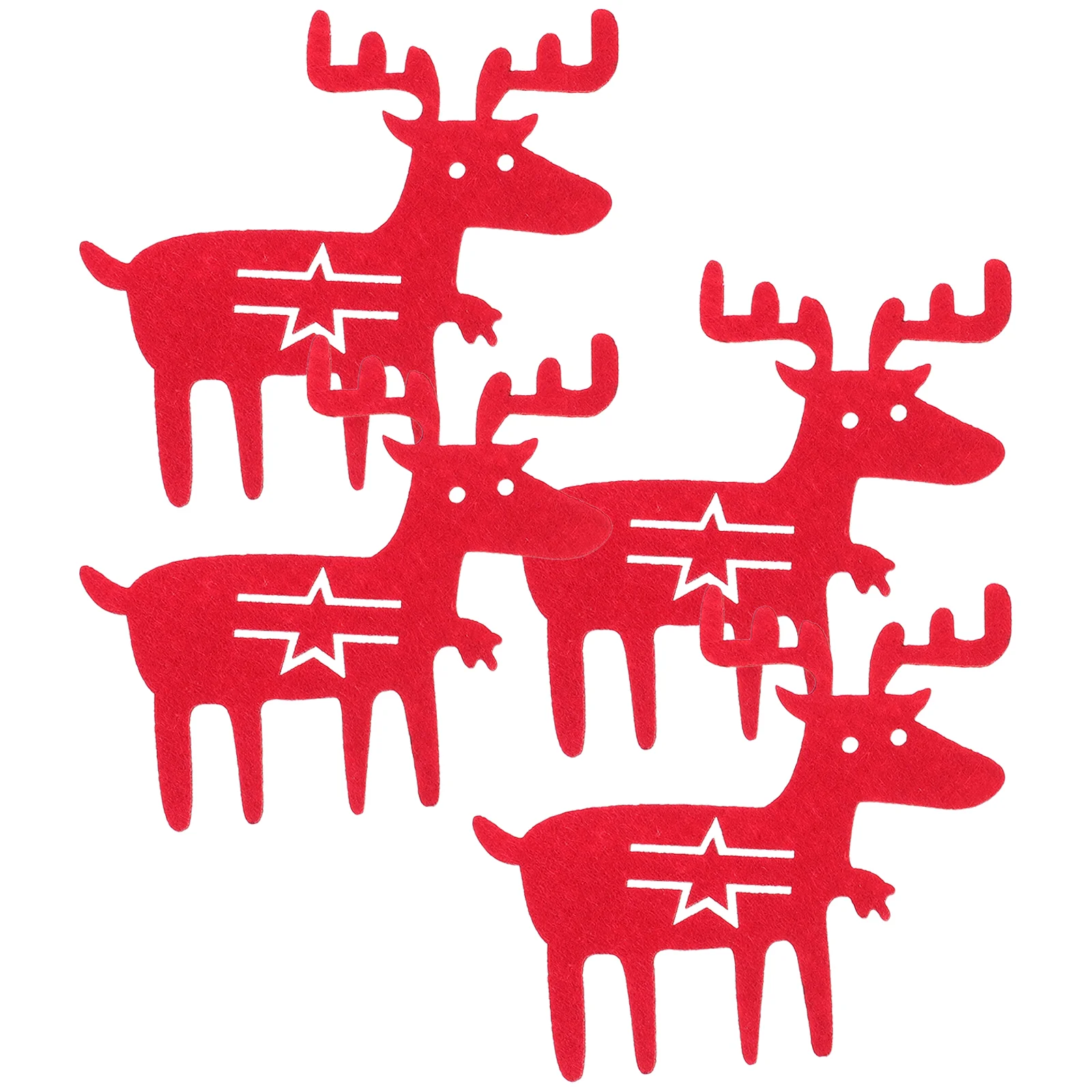 

4 Pcs Elk Fork Bags Cutlery Dining Table Festival Shape Pouches Cloth Adorable Banquet Christmas Decor