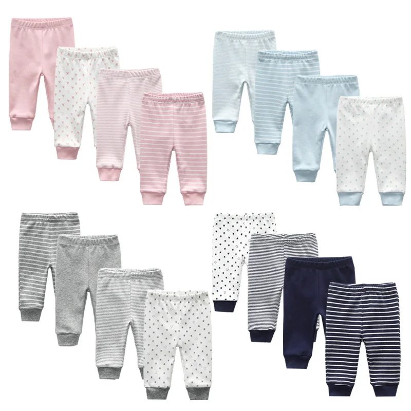 

4PCS/LOT Newborn Pants Cartoon four seasons Baby 100%Cotton Soft Girl Pants Baby Boy trousers Pants 0-24M