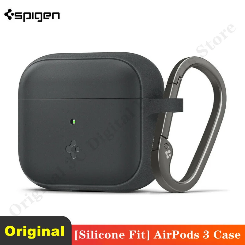 

For Apple AirPods 3 Case | Spigen [ Silicone Fit ] Shockproof Slim Matte Cover With Keychain