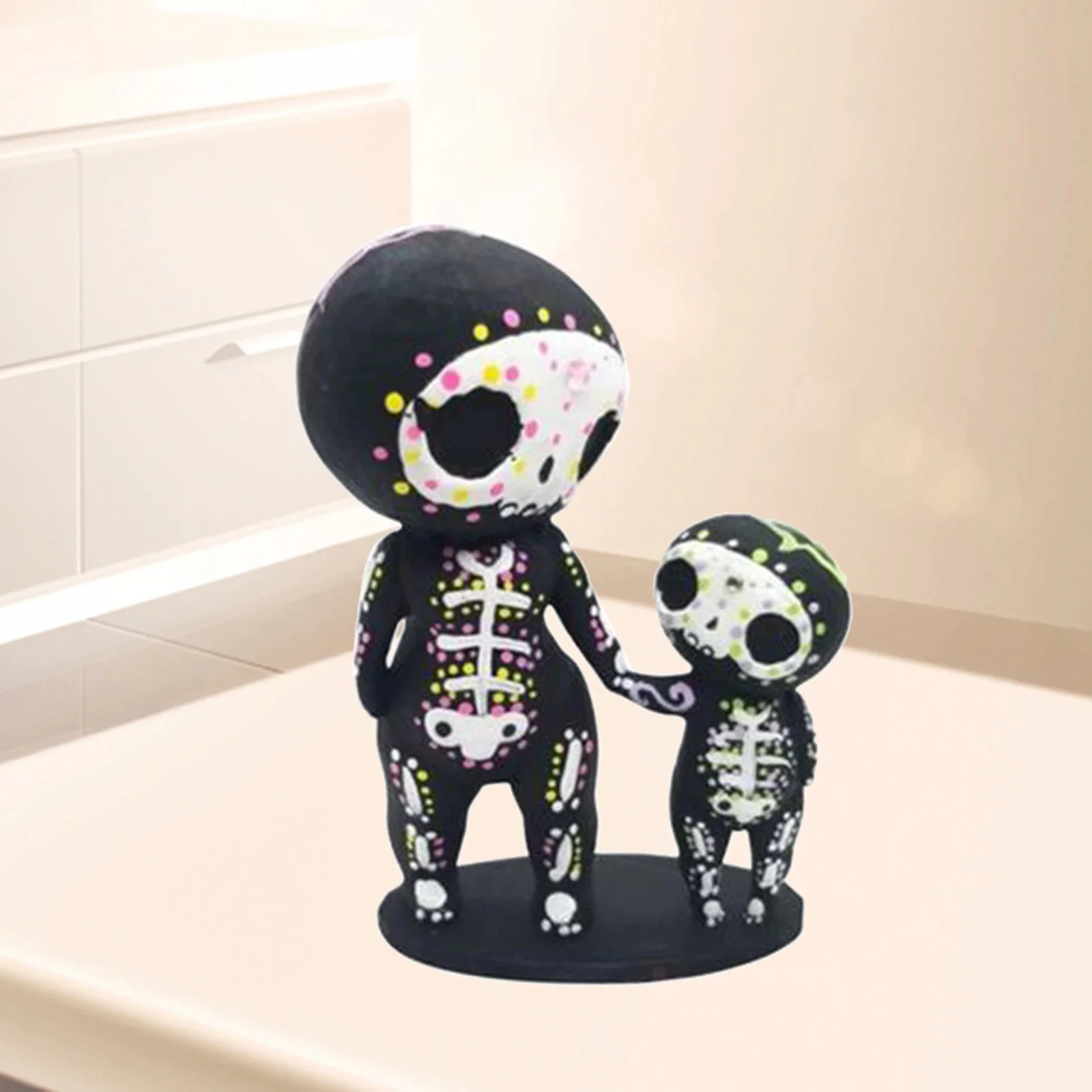 

Resin Sugar Skull Couple Figurine Statue Desk Decor Ornament Valentine Gifts Head Skeleton Figurine Statue Desktop Display