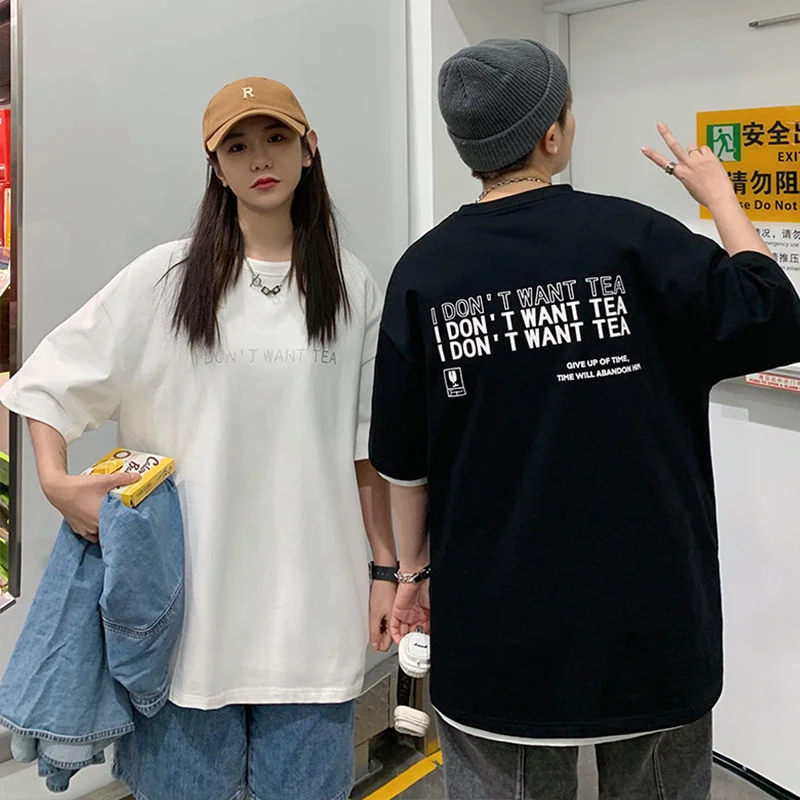

HybSkr Hip Hop Letter Graphic Men's Tshirt Streetwear Casual Unisex Short Sleeve Tees America Oversized Cotton Male Clothing