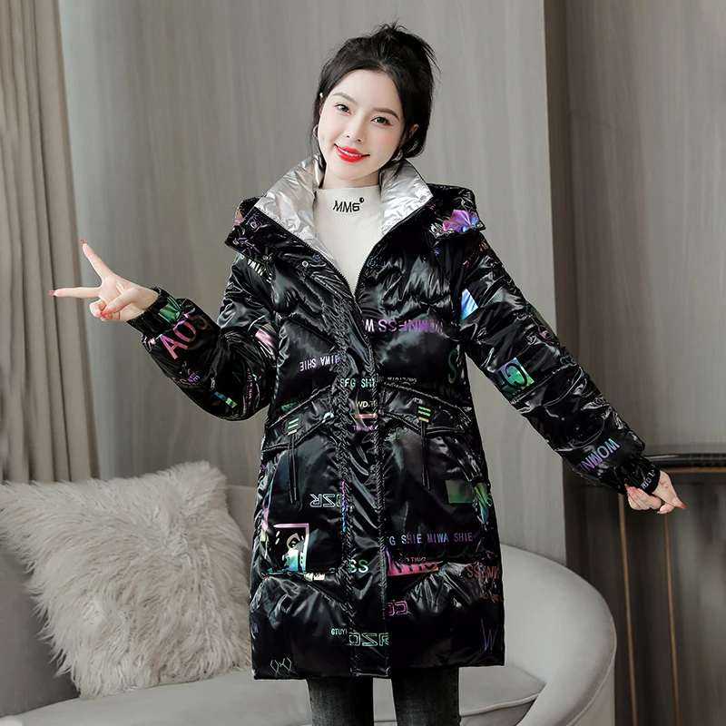 

Толстая теплая куртка для женщин зима 2023 Новая женская зимняя парка длинные тонкие пальто с капюшоном куртки женские парки черные модные OAIRED