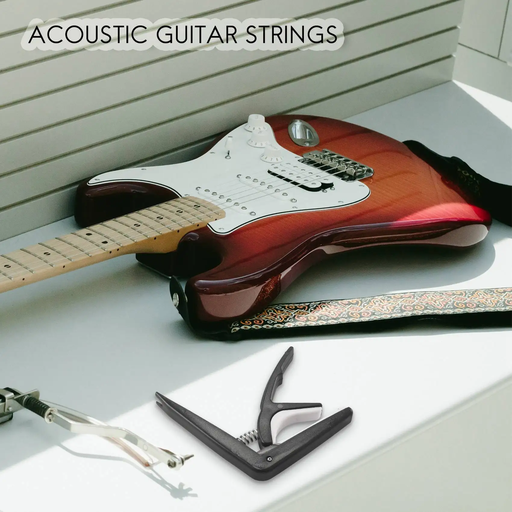 34 шт. комплект аксессуаров для гитары включая медиаторы капо струны акустической