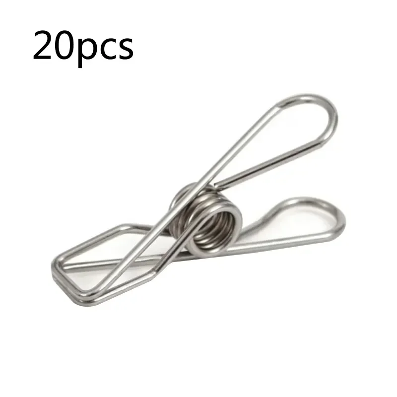 

Clips 20 Hanging for Durable Grade Clothes Pcs Stainless Marine Socks Windproof Clothespin Multipurpose Towels Metal Steel Pegs