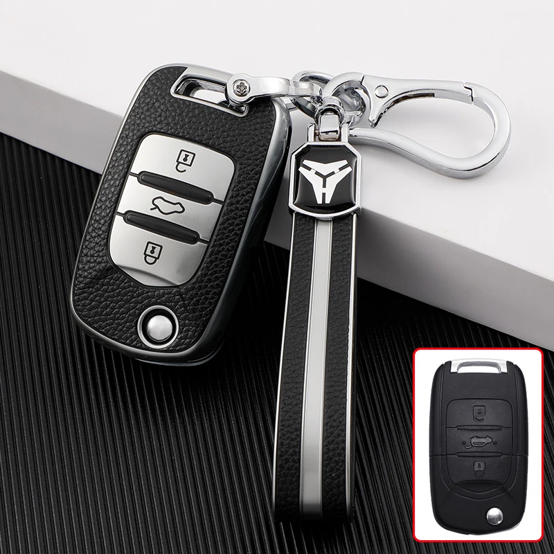 

TPU Leather Car Remote Key Case Cover Shell Fob For Baojun 730 510 560 310 630 310W Auto Key Protector Accessories Keychain