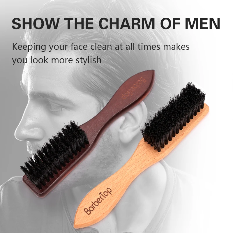 

BarberTop Wood Handle Hairdressing Soft Hair Cleaning Brush Retro Neck Duster Broken Remove Comb Hair Styling Salon Tools
