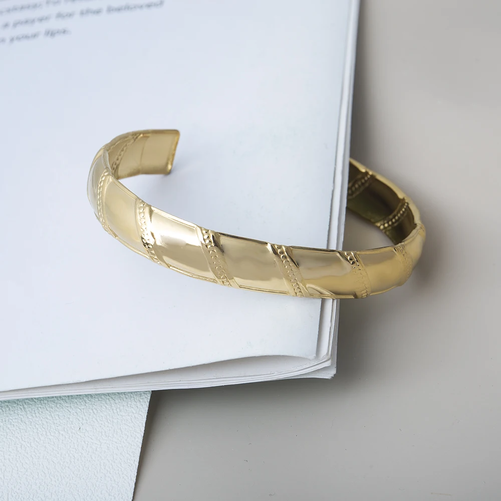 

Vintage Stainless Steel Bracelets for Women Gold Plated Adjustable Cuff Bangle Men‘s Punk Party Jewelry Best Birthday Gifts