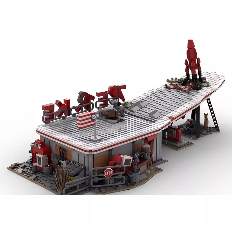 Конструктор Bricklink MOC Ideas Game Fallout 4 Red Rocket Truck Stop City House архитектурные наборы детские
