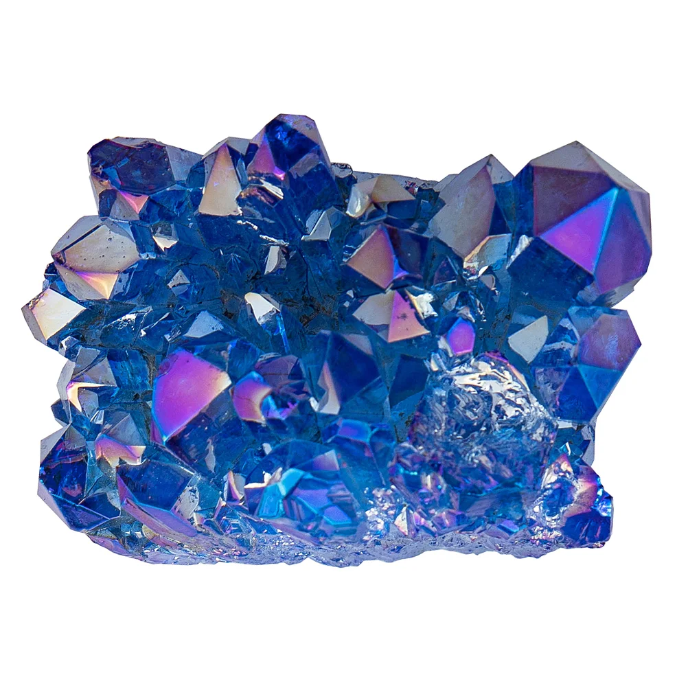 

Clusters Blue Natural Stone Cluster Geode Stone Specimen- Desktop Ornament for Home Office Random