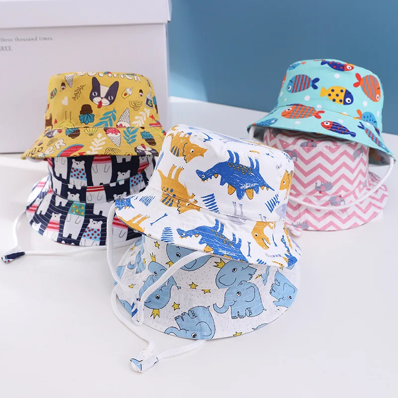 

Cute New Baby Kid Bucket Hat Sun Hat Wide Brim Cotton Fisherman Hat Sunscreen Outdoor Cap Kids Accessories 0-8 Years