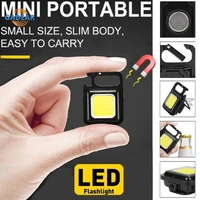 portable flashlight mini led keychain light multifunctional work lamp outdoor usb rechargeable pocket lights camping fishing
