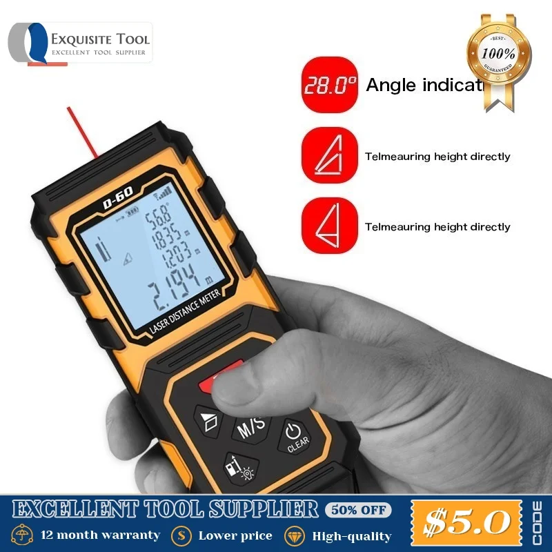 

Цифровой лазерный дальномер, 60 м, 80 м, 100 м