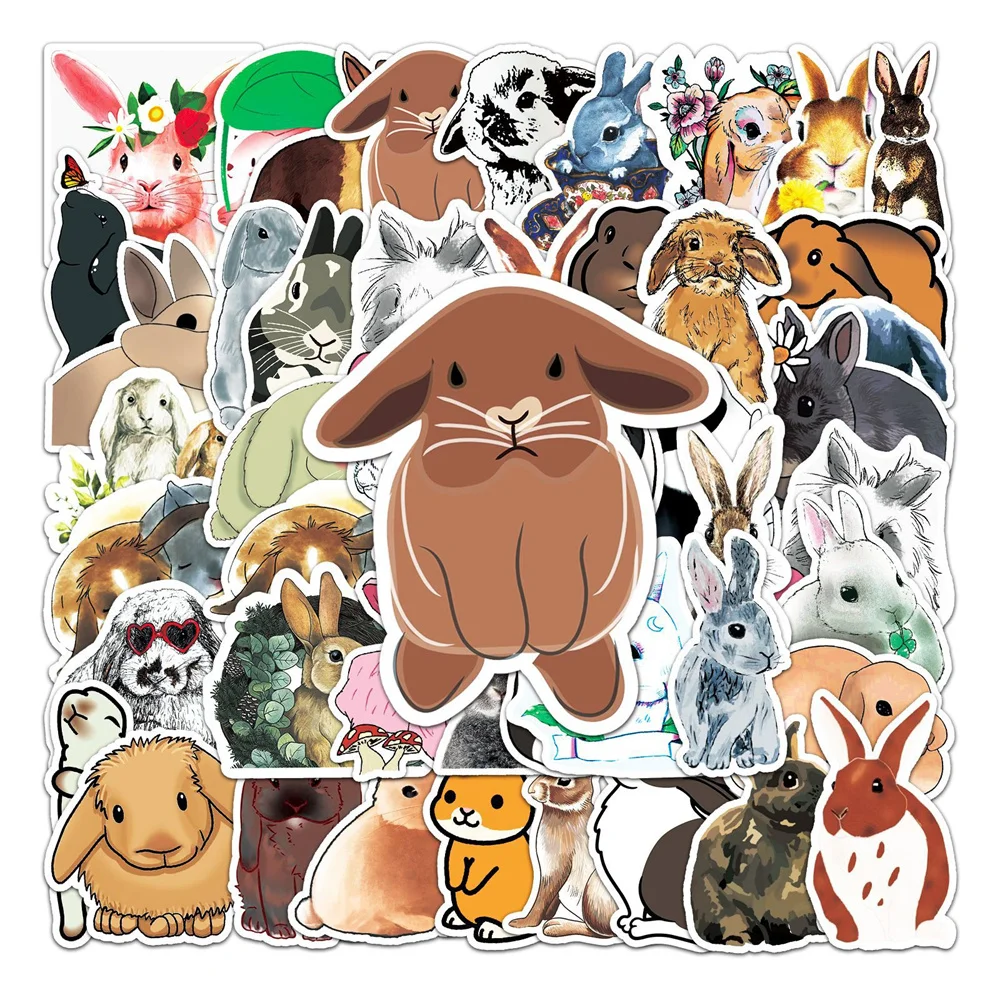 

10/30/50PCS New DIY Rabbit Cartoon Personality Creative Computer Suitcase Table Water Cup CarChair Decoration Waterproof Sticker