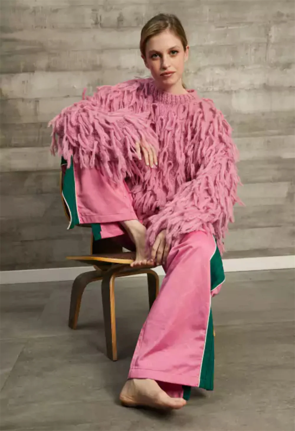 Женский спандекс пуловер с бахромой