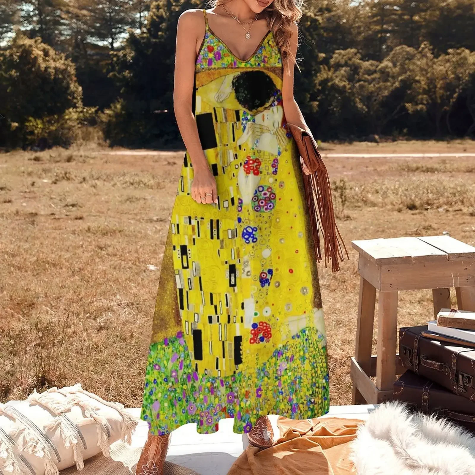 The Kiss by Gustav Klimt | Либспаар-платье для влюбленных без рукавов вечернее платье платья