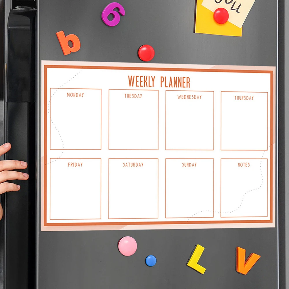 

Whiteboard Calendar Self-adhesive Weekly Planner Noticeboard Dry Wipe Fridge Calendar Board Fridge Stickers Week Planner Sticker