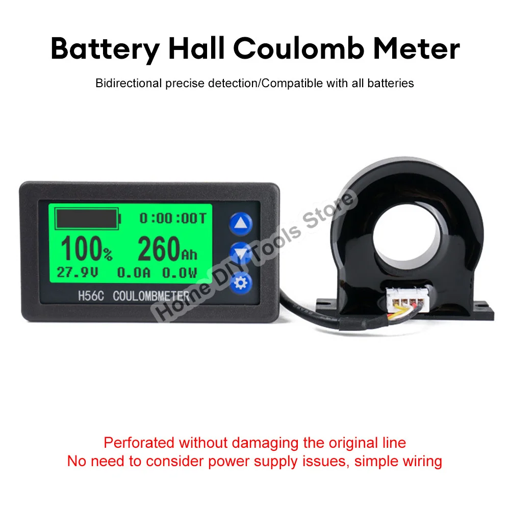 H56CH Кулон Холла Амперметр Вольтметр 9-100 В 400A Светодиодный тестер напряжения тока