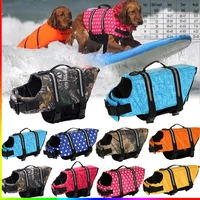 Printed Dog Life Jacket Safety Clothes Multiple Color Durable Reflective Summer Dog Clothes Swimwear Pets Breathability Comfort