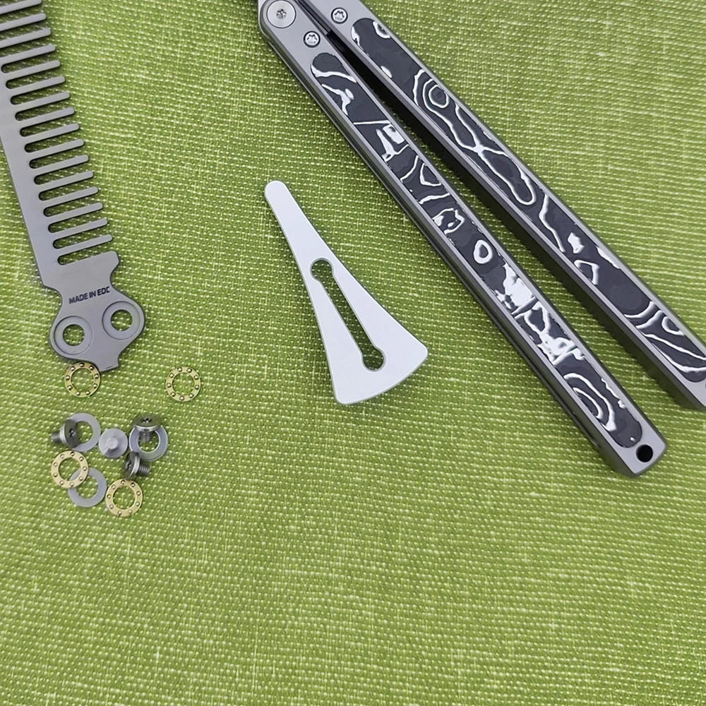 Фото MackWalker Titanium, тренировочная расческа Pei Butterfly, уличные инструменты EDC, расчески Balisong №3