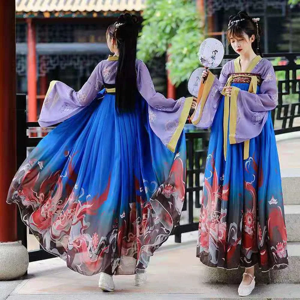 Карнавал на Хэллоуин ханьфу Женская традиционная одежда в древнем китайском