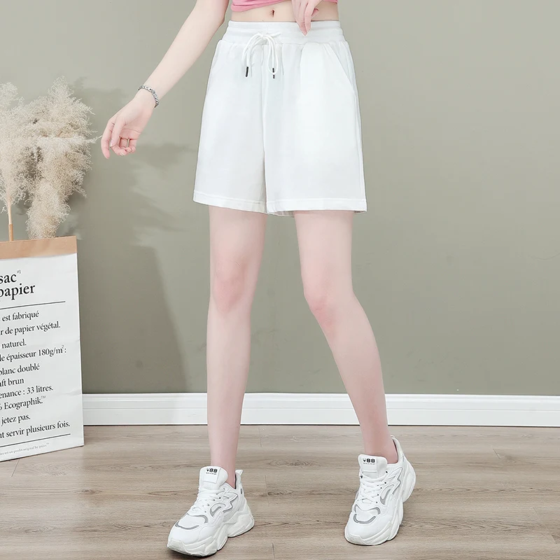 Fashion And Versatile Shorts Comfortable Elastic Waist Pure Cotton 5-Point Trousers Women'S Casual Summer Loose Beach Pants