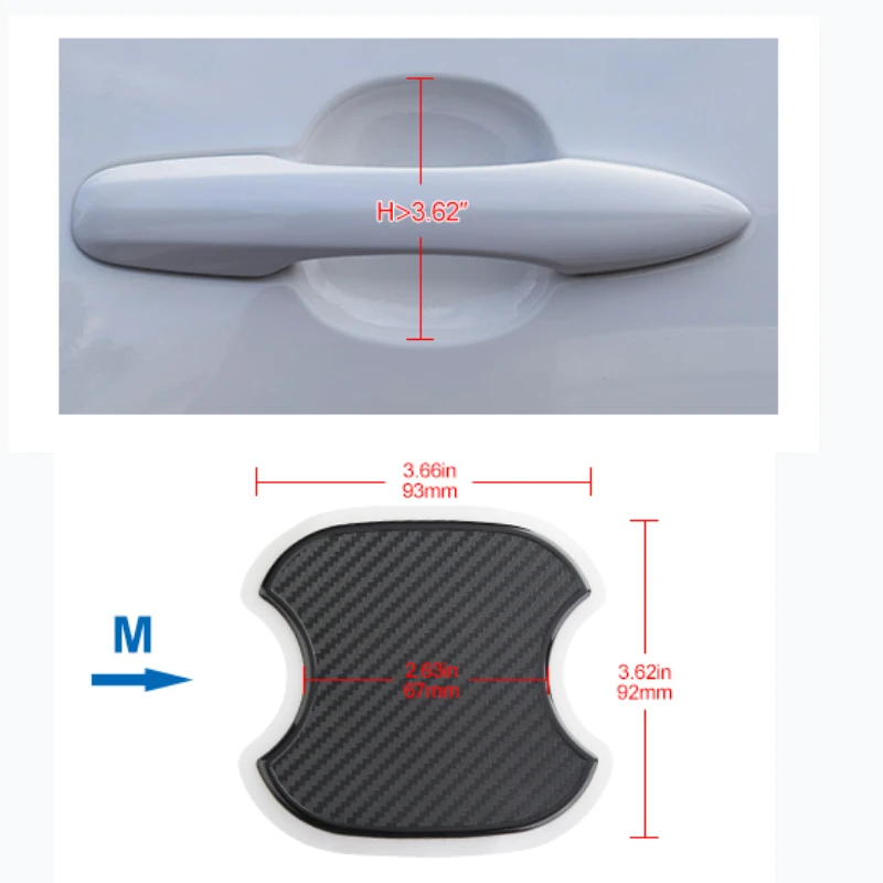 

Защита от царапин на дверной ручке, без следов, из ТПУ, углеродного волокна, текстурированная дверная чаша, 3D наклейка, универсальная краска на дверную ручку