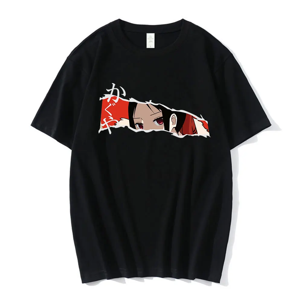 

Anime Shinomiya Kaguya Sama Love Is War Miyuki Shinomiya Fujiwara T-Shirts Funny Manga Chika Cotton T Shirt Kawaii Tops Men Y2k