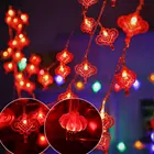 Фонасветильник, наружная красная гирсветильник да-фонарь, водонепроницаемая IP42 сказочная гирлянда с китайским узлом