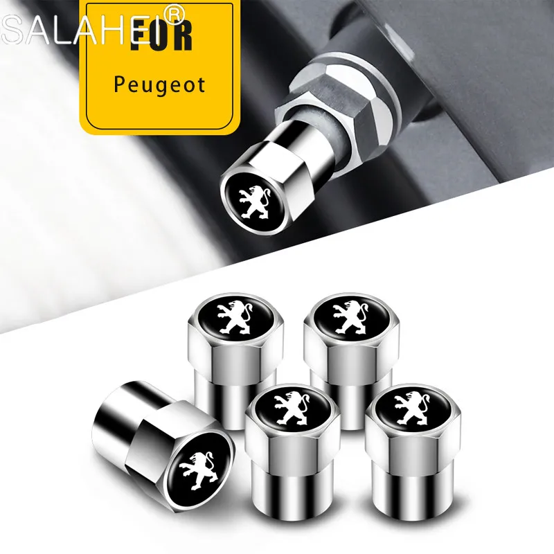 

5Pcs Valve Car Wheel Tire Valve Caps For Peugeot 206 307 308 3008 207 208 407 508 2008 5008 107 106 205 4008 301 607 108 807