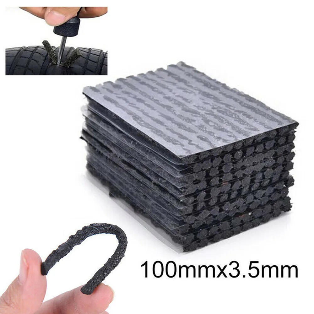

50Pcs Car Tubeless Tire Repair Strips for Tyre Puncture Emergency Car Motorcycle Bike Rubber Strips Tire Repair Tools