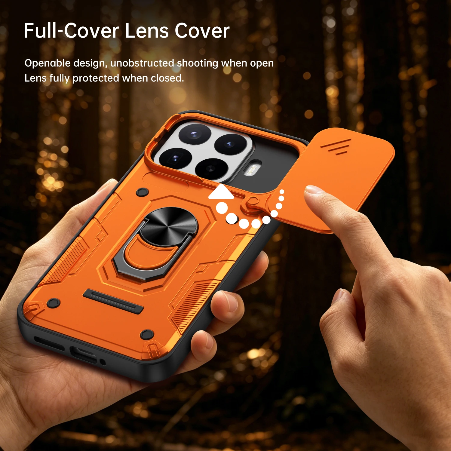 Фото Противоударный чехол Nanshan Armor для Xiaomi 17T Pro / Xiaomi 17T 5G с защитой камеры, металлическим кольцом-подставкой и противоударным покрытием №2