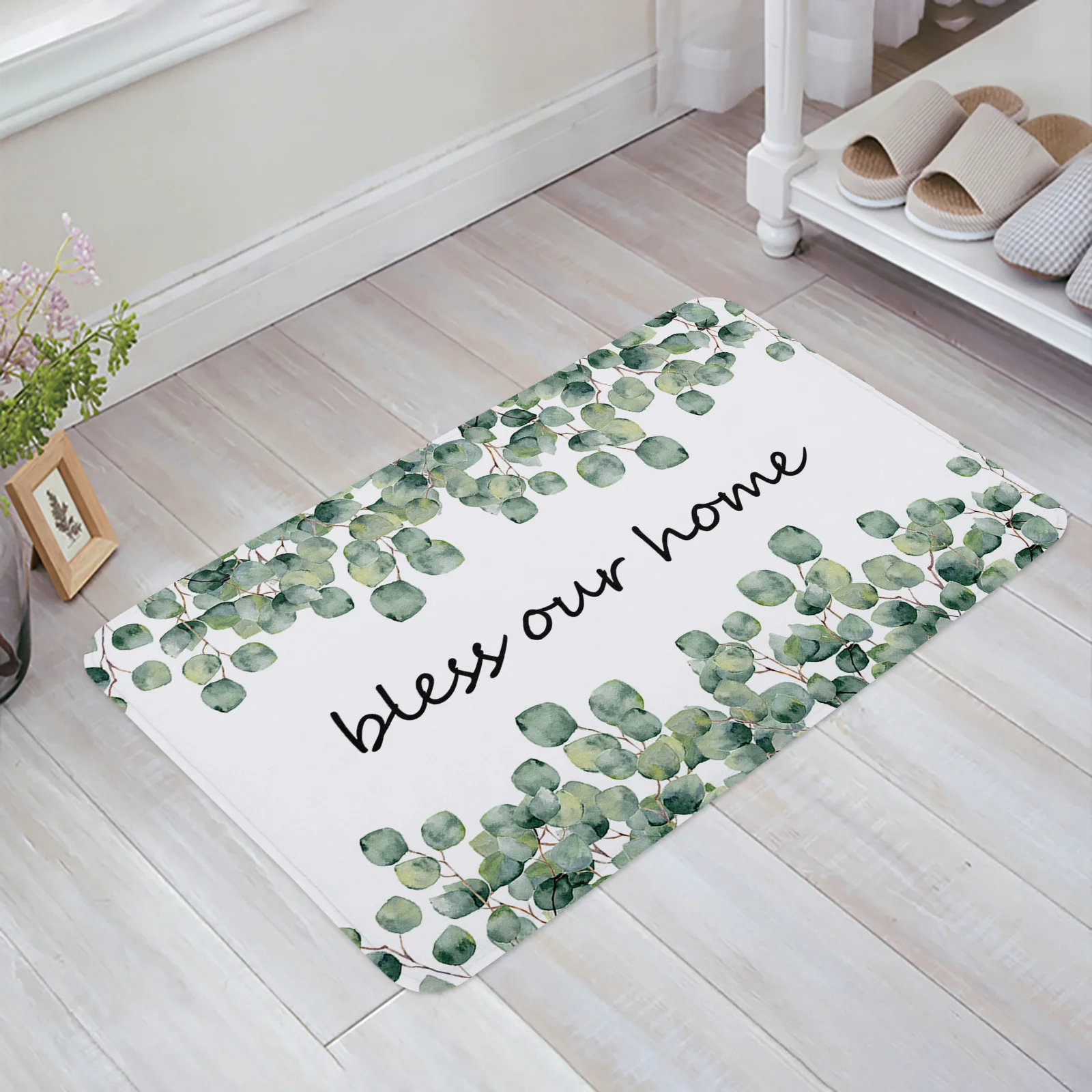 

Коврик для ванной с тропическими растениями и эвкалиптом, нескользящий