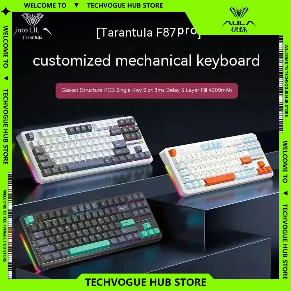 Клавиатура игровая Беспроводная механическая 2 4 ГГц 3 режима RGB