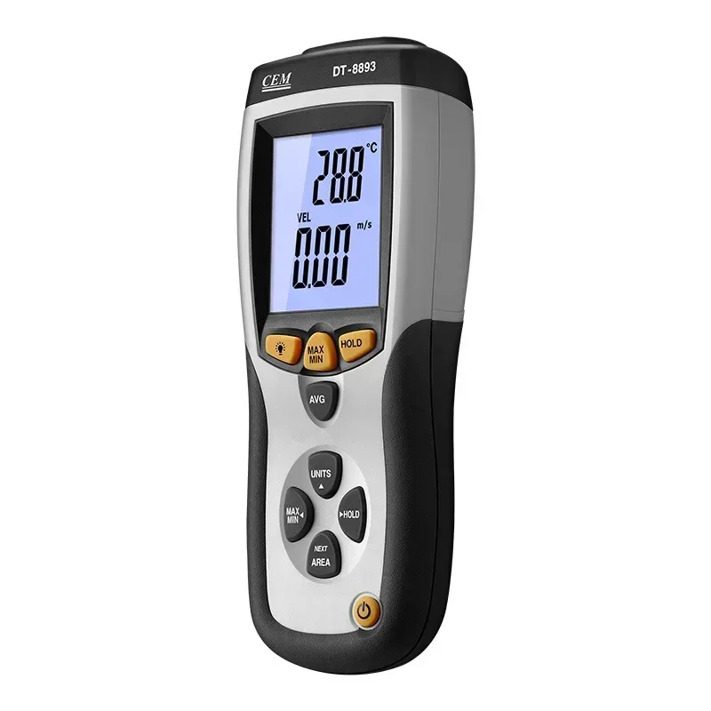 Фото Измеритель скорости и направления ветра DT-8893 CMM/CFM 0~30 м/с с функцией измерения температуры окружающей среды, цифровой анемометр №1