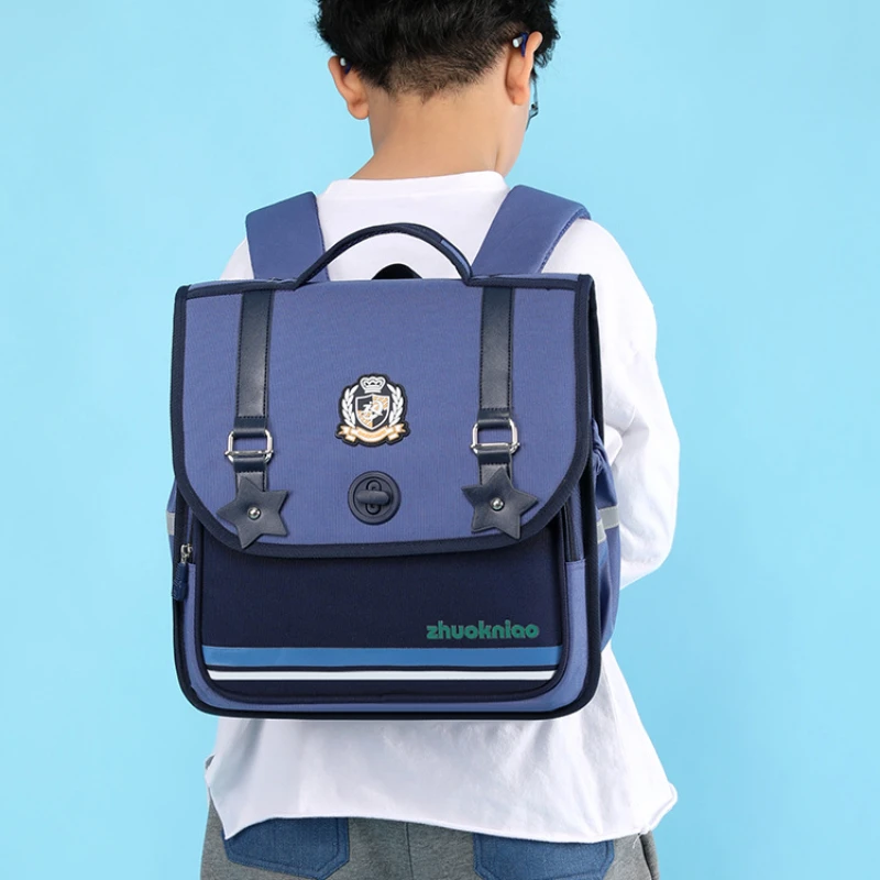 High-capacity Multi Compartment British Horizontal Children Simple School Bags Grade 1-3-6 Girls Boys Panelled Fashion Backpacks