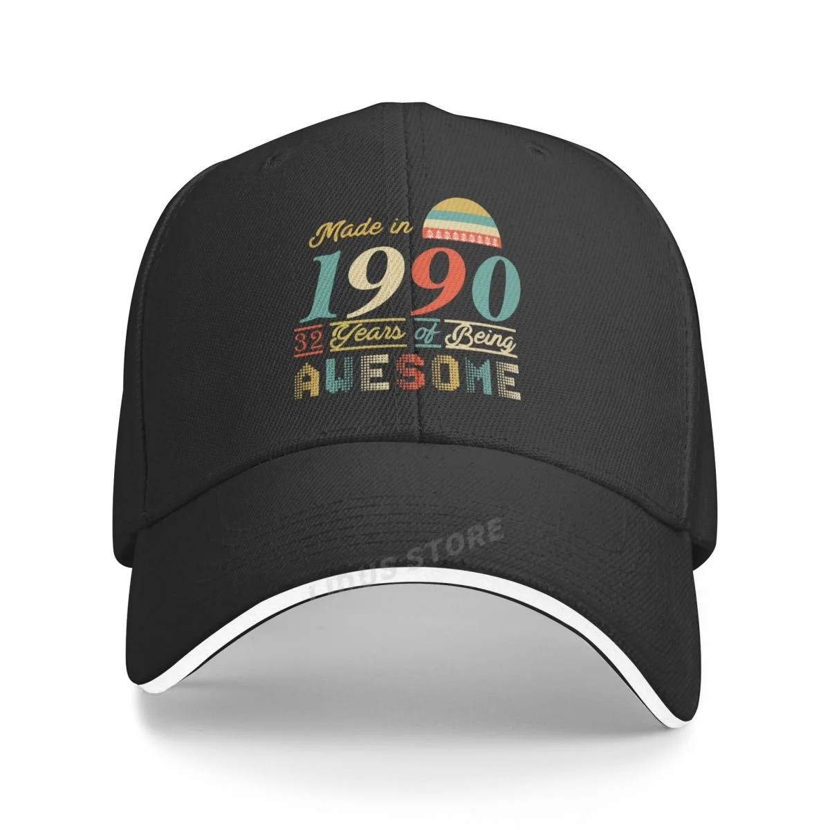 

Fashion hats Made In 1990 32 Years Of Being Awesome 32th Birthday Gift Printing baseball cap Summer Caps New Youth sun hat